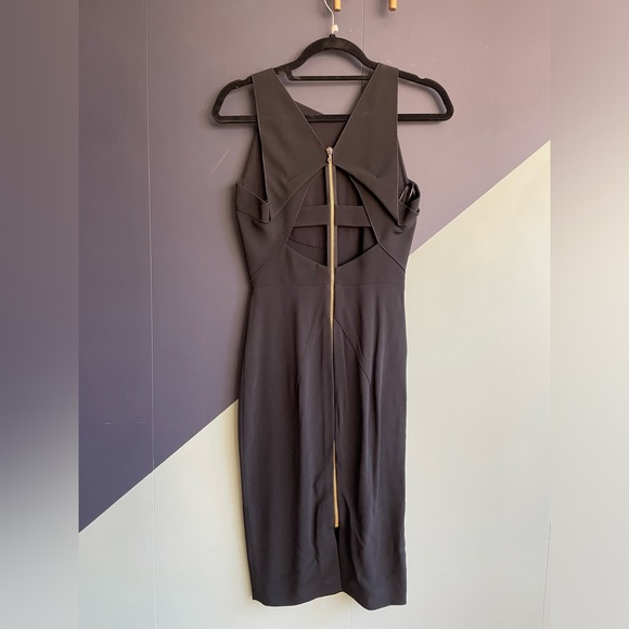 NWT Roland Mouret Black Gabelle Stretch Double Crepe Dress Sz 2-4/FR 36 - Picture 3 of 14